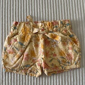 Carter’s Girl’s Floral Yellow Shorts With Elastic Waistline in Size 3T